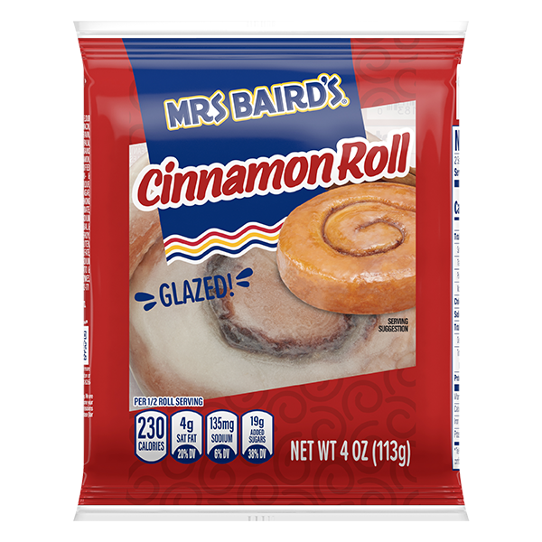 Mrs Baird&#039;s Cinnamon Roll packaging render